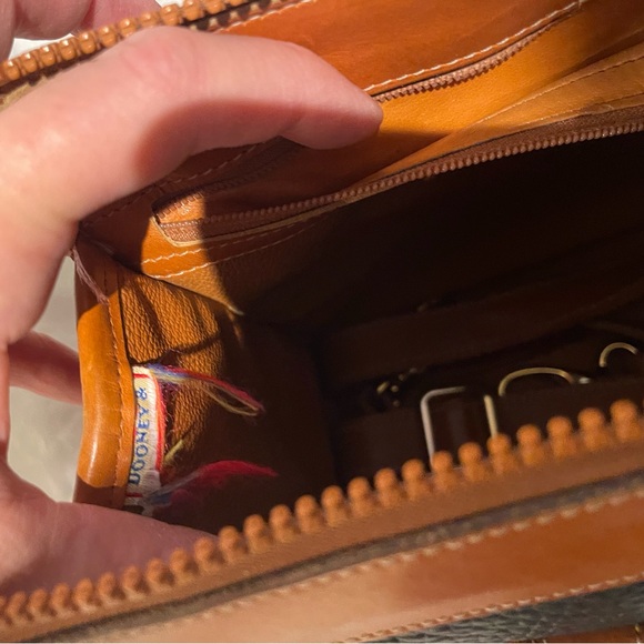 Dooney & Bourke Navy Blue and Brown Leather Hand Bag - Picture 11 of 13